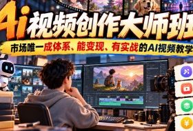 Ai视频创作大师班,市场唯一成体系、能变现、有实战的AI视频教学(更新2026)