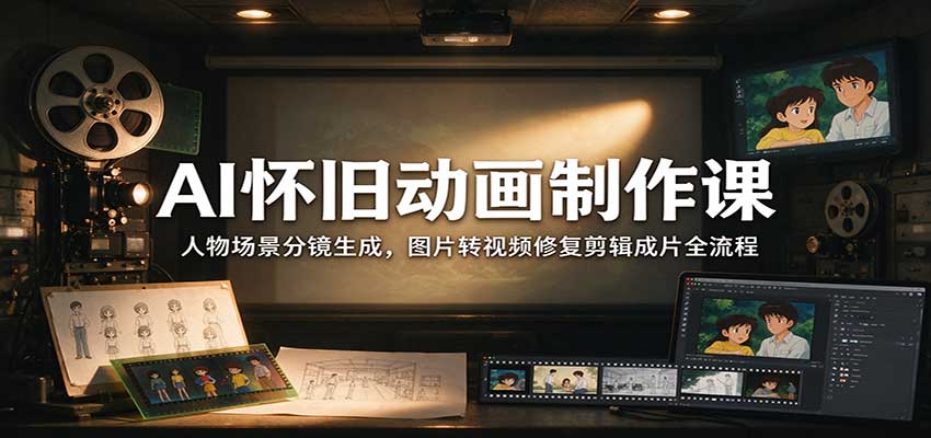 AI怀旧动画制作课:人物场景分镜生成,图片转视频修复剪辑成片全流程 AI怀旧动画制作课:人物场景分镜生成,图片转视频修复剪辑成片全流程