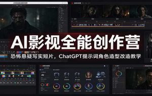 AI影视全能创作营:恐怖悬疑写实短片,ChatGPT提示词角色造型改造教学