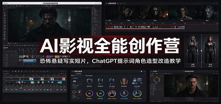 AI影视全能创作营:恐怖悬疑写实短片,ChatGPT提示词角色造型改造教学 AI影视全能创作营:恐怖悬疑写实短片,ChatGPT提示词角色造型改造教学