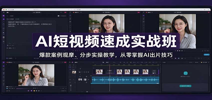 AI短视频速成实战班:爆款案例观摩、分步实操教学,从零掌握AI出片技巧 AI短视频速成实战班:爆款案例观摩、分步实操教学,从零掌握AI出片技巧