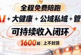 AI+大健康+公域私域+管道+可持续收入闭环,小白可轻松上手,人人可以打造管道收益