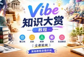 Vibe知识大赏教程,理工科、文史、科学、艺术、生活常识全都能做,简易教程含提示词