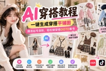 (21134期)【无水印】AI穿搭教程|一键生成穿搭平铺图,精准起号涨粉,轻松做穿搭OOTD账号