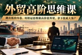 外贸高阶思维课,跳出低价内卷,用销冠思维做高价值外贸,拿下优质大客户