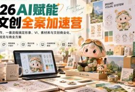 2026AI赋能ip文创全案加速营,AI赋能IP创作,一套流程搞定形象、VI、素材库与文创商业化,搭建整套IP视觉与商业方案