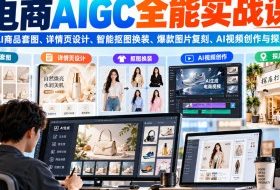 电商AIGC全能实战课:掌握AI商品套图、详情页设计、智能抠图换装、爆款图片复刻、AI视频创作与探店营销