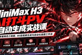 MiniMax H3 AI打斗PV全自动生成实战课:零基础掌握角色三视图、4K级视频生成与自动化跑图工作流