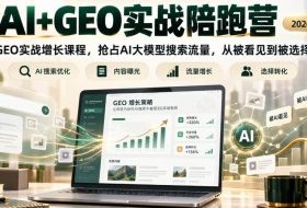 AI+GEO实战陪跑营2026年10月，GEO实战增长课程，抢占AI大模型搜索流量，从被看见到被选择