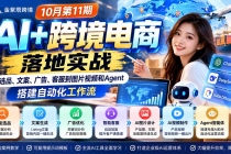 （21246期）2026 AI+跨境电商落地实战10月第11期：从选品、文案、广告、客服到图片视频和Agent，搭建自动化工作流