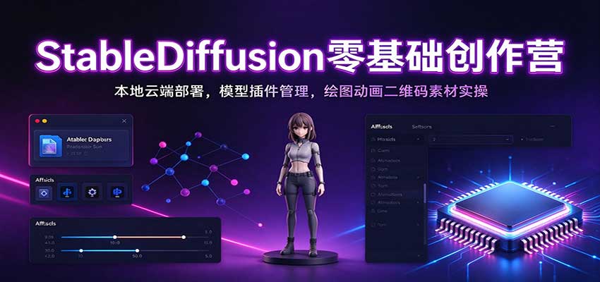 StableDiffusion零基础创作营:本地云端部署,模型插件管理,绘图动画二维码素材实操 StableDiffusion零基础创作营:本地云端部署,模型插件管理,绘图动画二维码素材实操