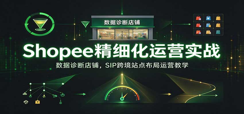 Shopee精细化运营实战:数据诊断店铺,SIP跨境站点布局运营教学【进阶】 Shopee精细化运营实战:数据诊断店铺,SIP跨境站点布局运营教学【进阶】
