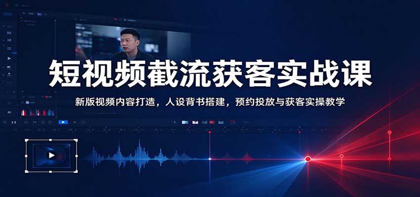 短视频截流获客实战课:新版视频内容打造,人设背书搭建,预约投放与获客实操教学 短视频截流获客实战课:新版视频内容打造,人设背书搭建,预约投放与获客实操教学
