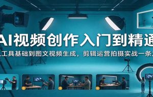 AI视频创作入门到精通:从工具基础到图文视频生成,剪辑运营拍摄实战一条龙