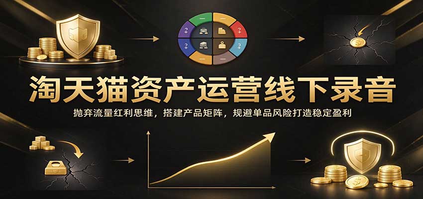 淘天猫资产运营线下录音：抛弃流量红利思维，搭建产品矩阵，规避单品风险打造稳定盈利