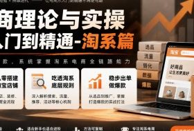 电商理论与实操从入门到精通-淘系篇,从零搭建淘宝店铺,吃透淘系底层规则,稳步出单做爆款