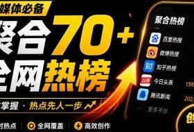 群友做了个非常不错的热点汇总工具!自媒体达人必备,聚合70+热榜信息,简约美观rebang-helper