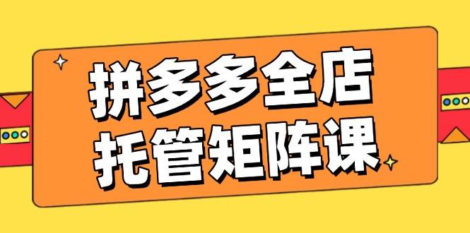 (14328期)拼多多全店托管矩阵课,盈利动销玩法,高效计划设置,提升店铺效益