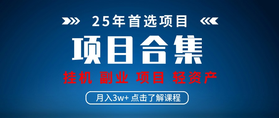 实操项目合集 自动运行类型 直播类型 轻资产创业类型 课程分享各项目介绍和原理